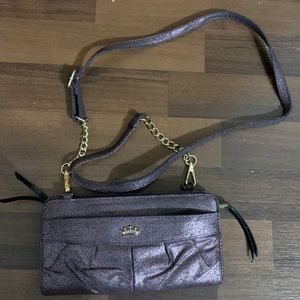 Princess Vera Wang Crossbody/Clutch Purse Metallic Purple